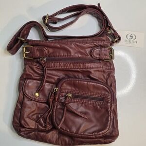 Scarleton‎ Crossbody Bag Women's Purse Adjustable Multiple Pocket Burgundy NWT